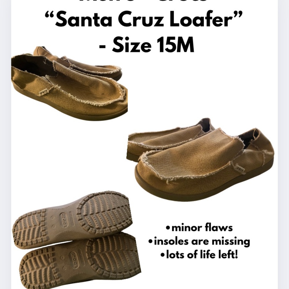 CROCS - Men’s Brown Santa Cruz Loafers - Size 15M